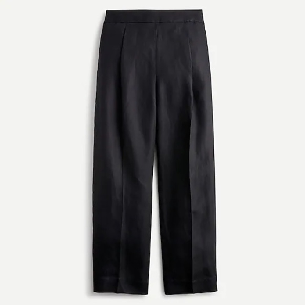 J.Crew Petite High-rise Pleated Pant in Linen